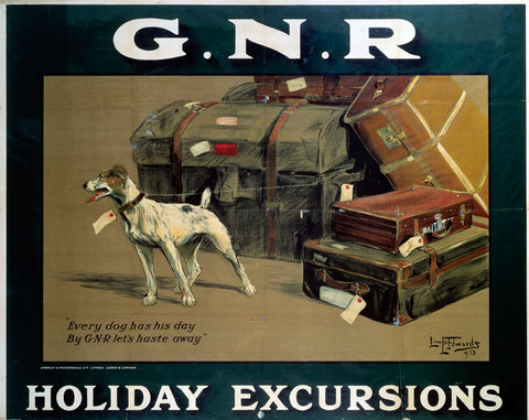 Every Dog has his Day GNR Holiday Excursions 24" x 32" Matte Mounted Print