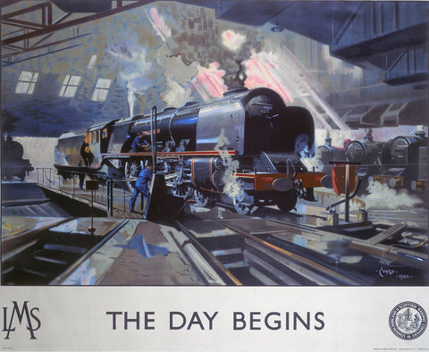 The Day Begins LMS Engine 24" x 32" Matte Mounted Print