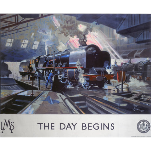 The Day Begins LMS Engine 24" x 32" Matte Mounted Print