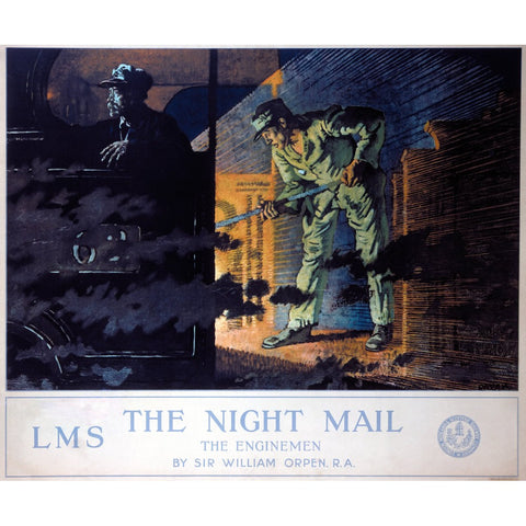 The Night Mail - The Enginemen LMS 24" x 32" Matte Mounted Print