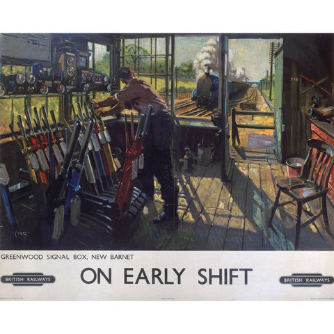 On Early Shift Greenwood Signal Box New Barnet 24" x 32" Matte Mounted Print