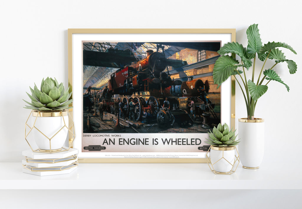 Derby Locomotive Works - An Engine Is Wheeled - Art Print