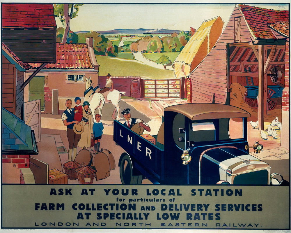 LNER Farm Collection and Delivery 24" x 32" Matte Mounted Print
