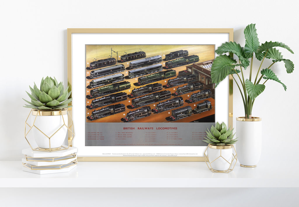 British Railways Locomotives - 11X14inch Premium Art Print