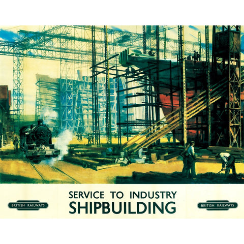 Service to Industry - SHIPBUILDING 24" x 32" Matte Mounted Print