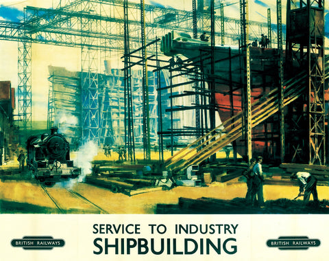 Service to Industry - SHIPBUILDING 24" x 32" Matte Mounted Print