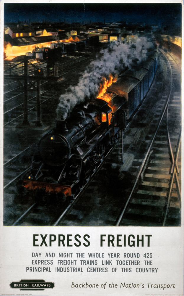 Express Freight British Railways 24" x 32" Matte Mounted Print