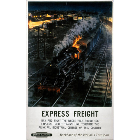 Express Freight British Railways 24" x 32" Matte Mounted Print