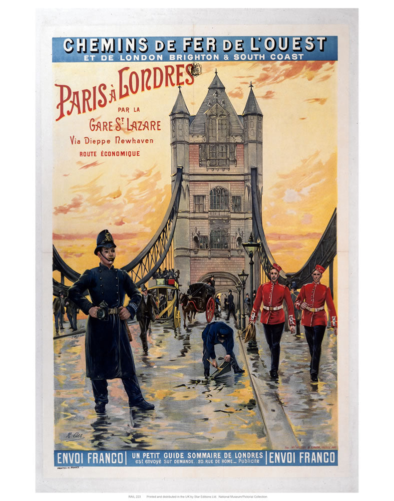 Paris a Londres 24" x 32" Matte Mounted Print