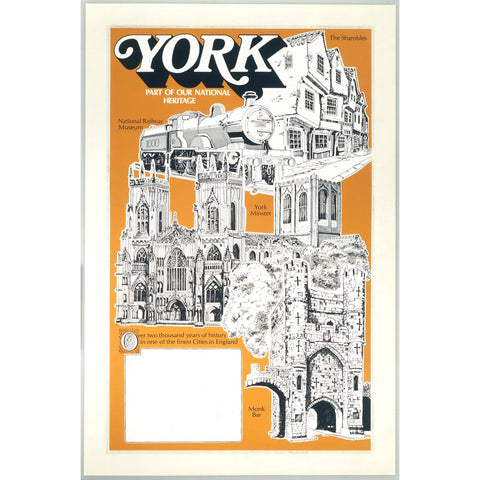 York National Heritage poster 24" x 32" Matte Mounted Print