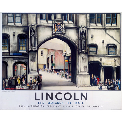 Lincoln It's Quicker By Rail 24" x 32" Matte Mounted Print