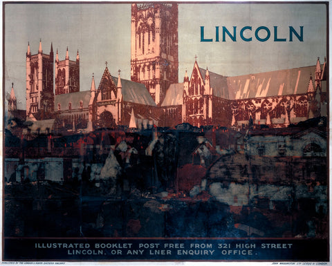 Lincoln Cathedral It's Quicker By Rail 24" x 32" Matte Mounted Print