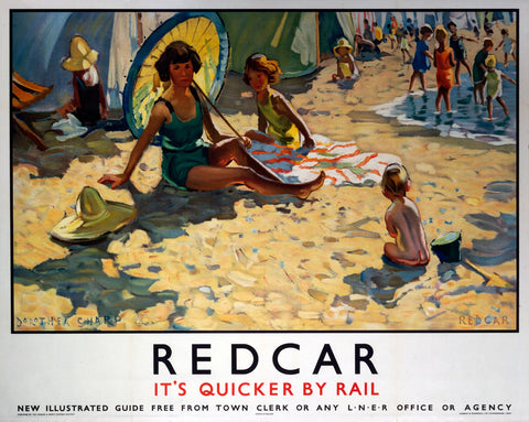 Redcar It's Quicker By Rail 24" x 32" Matte Mounted Print