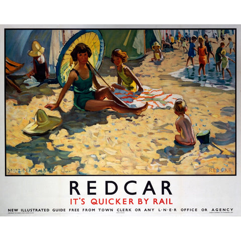 Redcar It's Quicker By Rail 24" x 32" Matte Mounted Print