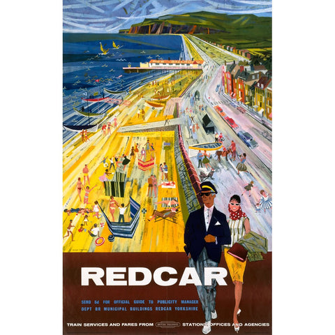 Redcar British Railways 24" x 32" Matte Mounted Print