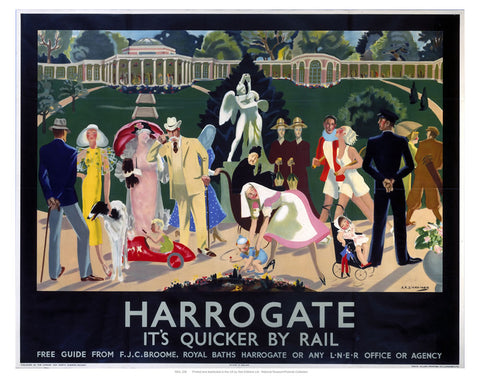 Harrogate busy Park 24" x 32" Matte Mounted Print