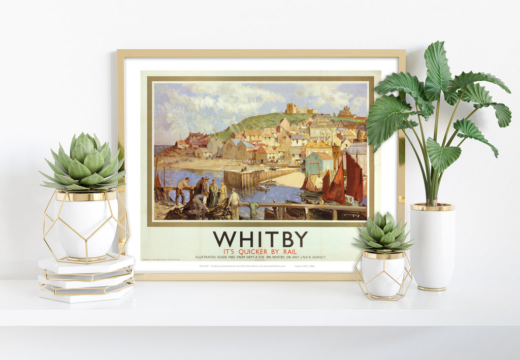 Whitby It's Quicker By Rail - 11X14inch Premium Art Print