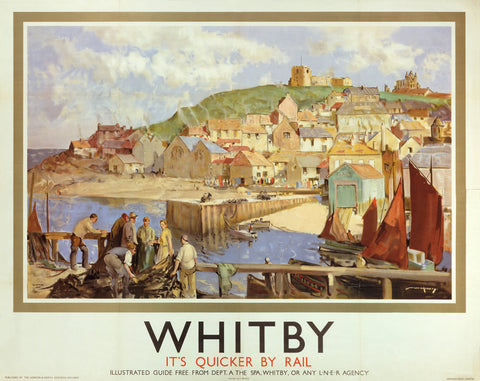 Whitby It's Quicker By Rail 24" x 32" Matte Mounted Print