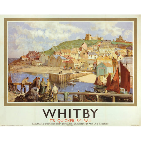 Whitby It's Quicker By Rail 24" x 32" Matte Mounted Print