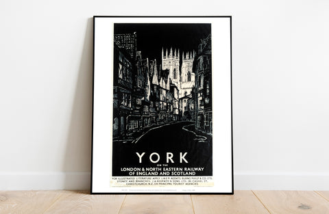 York On The Lner - Black And White - Premium Art Print