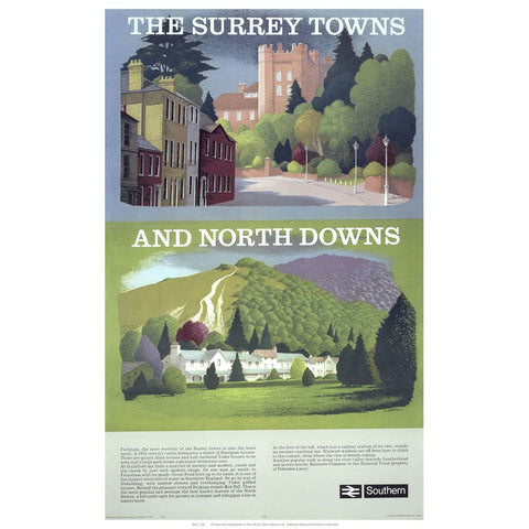 The Surrey Towns and North Downs 24" x 32" Matte Mounted Print