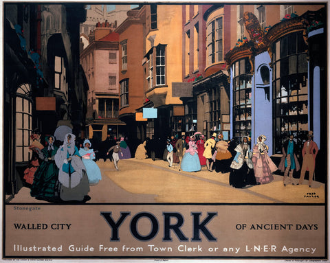 Walled City York of Ancient Days LNER 24" x 32" Matte Mounted Print