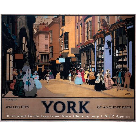 Walled City York of Ancient Days LNER 24" x 32" Matte Mounted Print