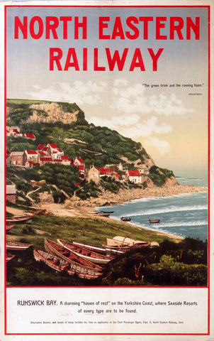 North Eastern Railway Runswick Bay 24" x 32" Matte Mounted Print