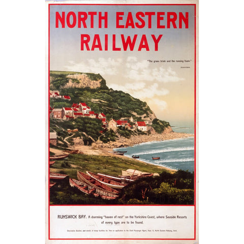 North Eastern Railway Runswick Bay 24" x 32" Matte Mounted Print