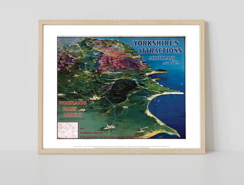 Yorkshire's Attractions Moorland And Sea - 11X14inch Premium Art Print