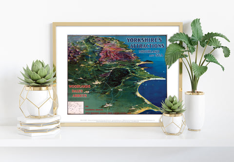 Yorkshire's Attractions Moorland And Sea - 11X14inch Premium Art Print