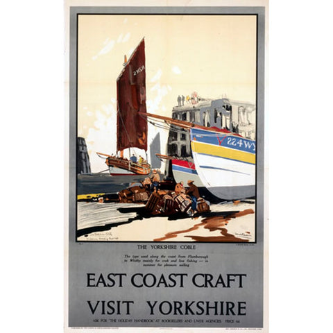 East Coast Craft The Yorkshire Coble 24" x 32" Matte Mounted Print