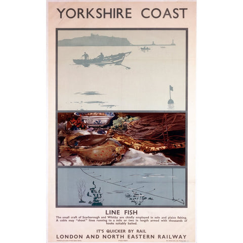 Yorkshire Coast Line Fish LNER 24" x 32" Matte Mounted Print