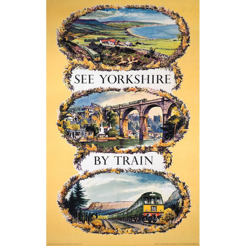 See Yorkshire by Train 24" x 32" Matte Mounted Print