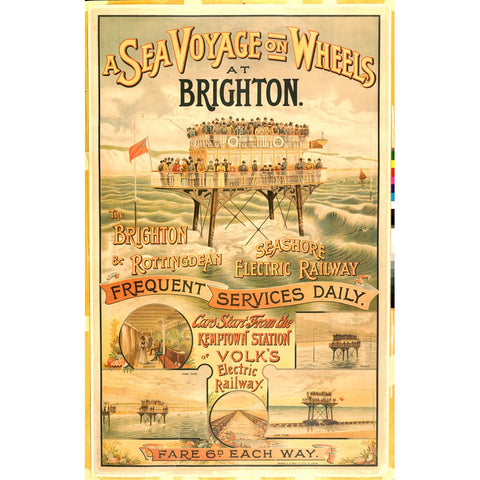 The Sea Voyage on Wheels at Brighton 24" x 32" Matte Mounted Print