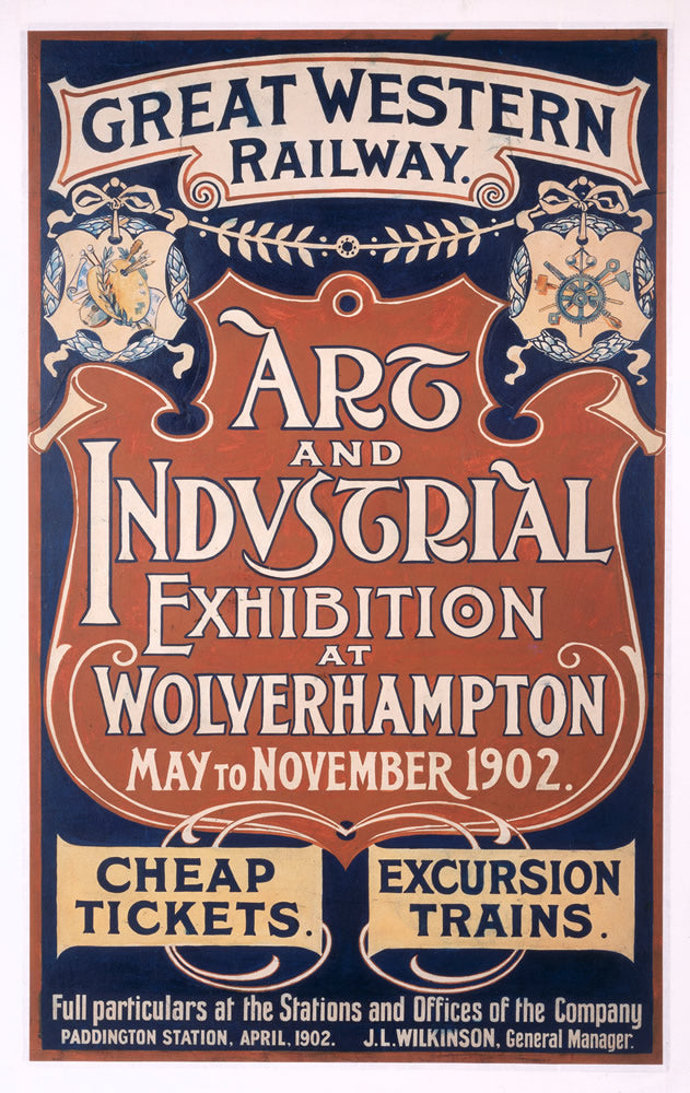 Art and Industrial Wolverhampton GWR 24" x 32" Matte Mounted Print