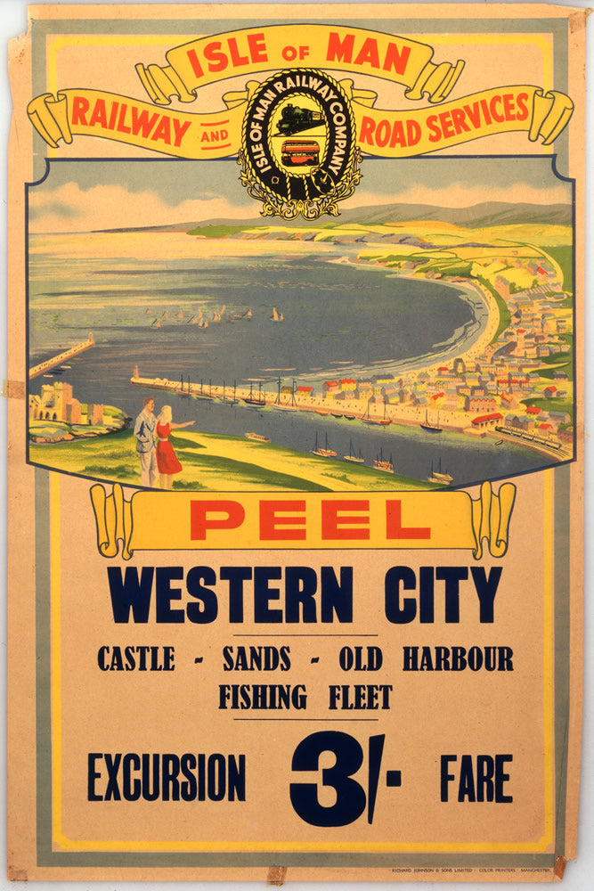 Isle of Man Peel Western City 24" x 32" Matte Mounted Print