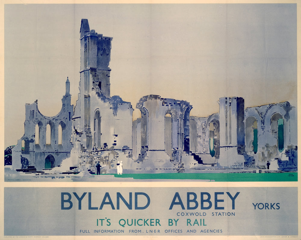 Byland Abbey Coxwold Station Yorkshire 24" x 32" Matte Mounted Print