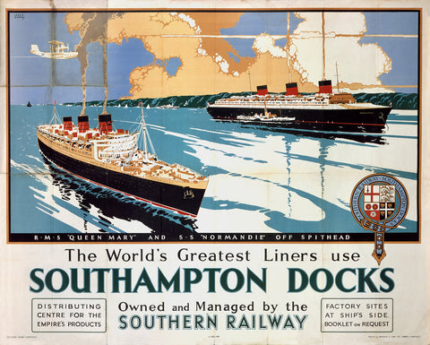 Southampton Docks Southern Railway 24" x 32" Matte Mounted Print