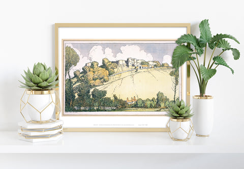 Castle Overlooking The Hill - 11X14inch Premium Art Print