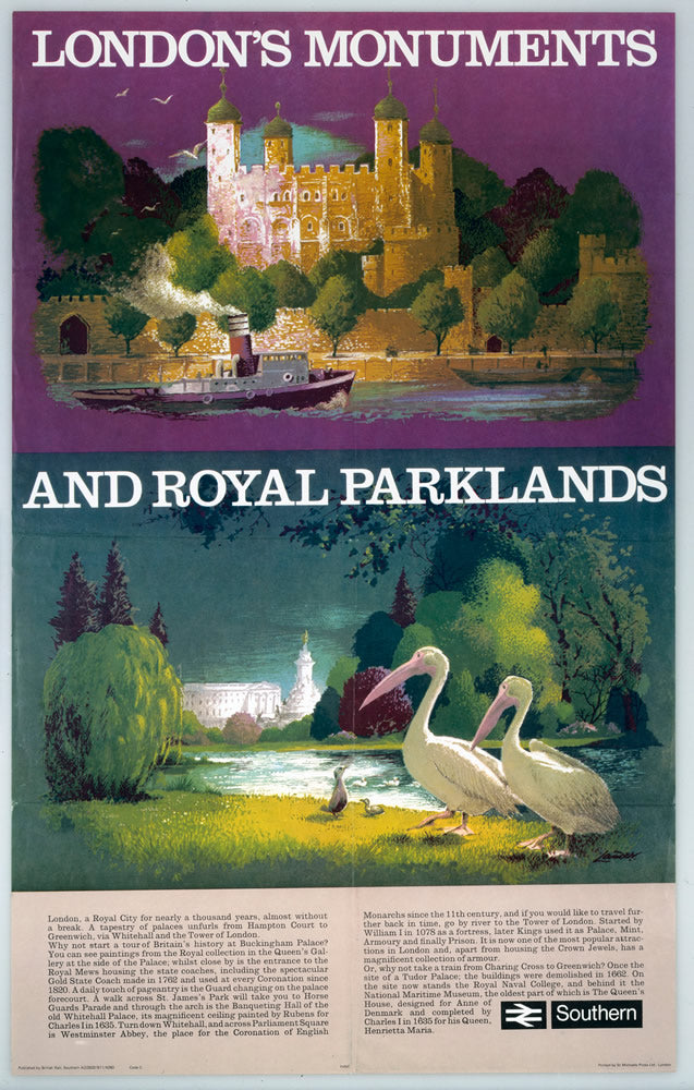 London's Monuments and Royal Parklands 24" x 32" Matte Mounted Print