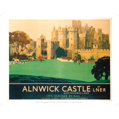 Alnwick Castle Northumberland by LNER 24" x 32" Matte Mounted Print