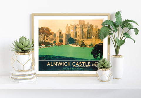 Alnwick Castle Northumberland By Lner - Premium Art Print