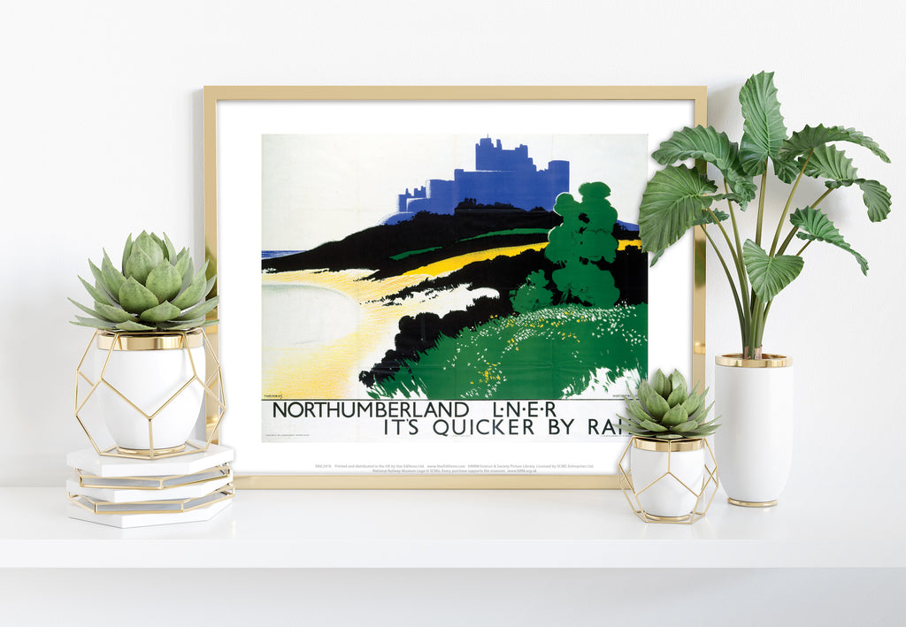 Northumberland - It's Quicker By Rail - Premium Art Print