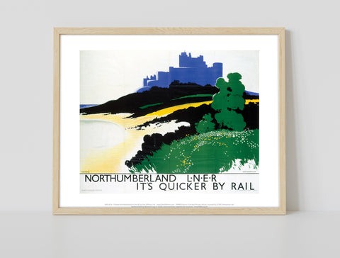 Northumberland - It's Quicker By Rail - Premium Art Print