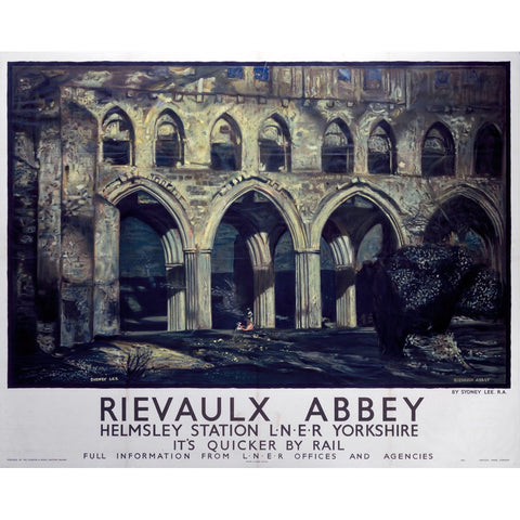 Rievaulx Abbey Helmsley Station LNER Yorkshire 24" x 32" Matte Mounted Print