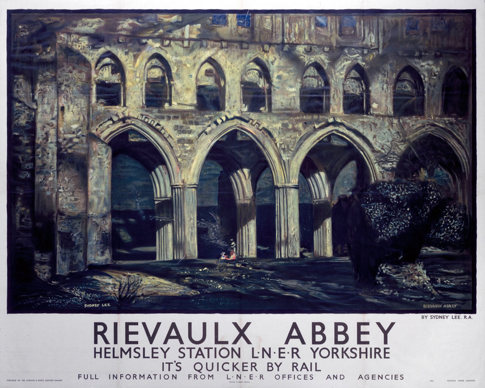 Rievaulx Abbey Helmsley Station LNER Yorkshire 24" x 32" Matte Mounted Print