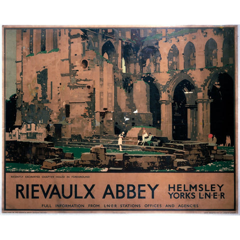 Rievaulx Abbey Helmsley Station LNER Yorkshire 24" x 32" Matte Mounted Print