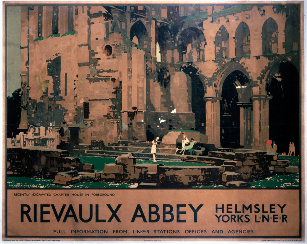 Rievaulx Abbey Helmsley Station LNER Yorkshire 24" x 32" Matte Mounted Print