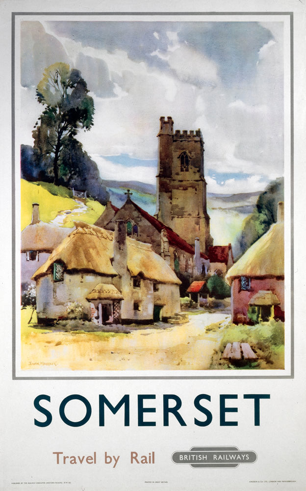 Somerset travel by Rail 24" x 32" Matte Mounted Print